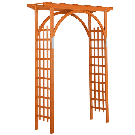 Patio Arbor Yaheetech Wood Arbor Arbor Trellis Climbing Plant Wedding Garden Patio Bridal Party Decoration Arbor Wood & Iron Outdoor Square,Natural Wood ()