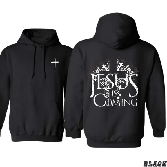 Christian “Jesus Is Coming” Hoodie – Bold Faith-Based Graphic Pullover for Men and Women, Perfect for Church, Worship, and Everyday Wear