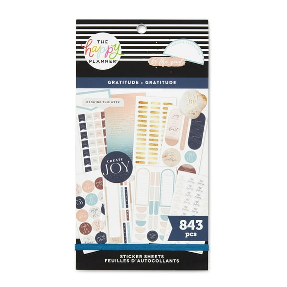 Happy Planner Sticker Value Pack 30/Sheets-Gratitude 843 Pieces