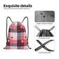thumbnail image 4 of Disketp Heart Plaid Drawstring Backpack Drawstring Gym Bags Draw String Bags for Sports, Gym, Travel, Swimming, Beach-Small, 4 of 6
