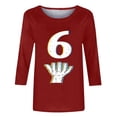 thumbnail image 3 of Birdeem Blouses Décontractées pour Femmes, Manches 3/4, Col Rond, Chandail, Haut Imprimé, Blouse Mode, 3 of 5