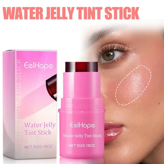 SDJMa Jelly Blush Stick, Cooling Water Jelly Tint, Jelly Blush Stick for Lips and Cheek Stain, Buildable Watercolor Finish, Lasting Moisturising