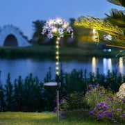Dvkptbk solar lights New Solar Hundred Flower Light Border LED Light Ground Plug Lamp Outdoor Waterproof Simulation Garden