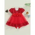 thumbnail image 2 of Bagilaanoe Toddler Baby Girl Party Dress Sequin Short Sleeve A-line Princess Dresses 6M 12M 18M 24M 3T 4T Kid Patchwork Tulle Skirt for Wedding Birthday, 2 of 9