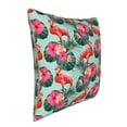 thumbnail image 2 of Haiem Palm Leaves Flamingo Print Velvet Soft Solid Decorative Square Throw Pillow Covers Set with Elegant Piping Christmas Cushion Case for Sofa Bedroom Car-20"x20", 2 of 8