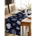 thumbnail image 2 of Burlap Table Runner 60 Inches Long, Marine Life Sea Stars Corals Non-Slip Kitchen Table Runners for Dining Room Everyday Use Party Table Decorations Vintage Shells on Black, 2 of 9