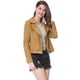 thumbnail image 4 of Chaquecorde mujer Soft Moto Zip Up Pockets Chaquetas de motociclisde gamusintétiCaqui XL, 4 of 6