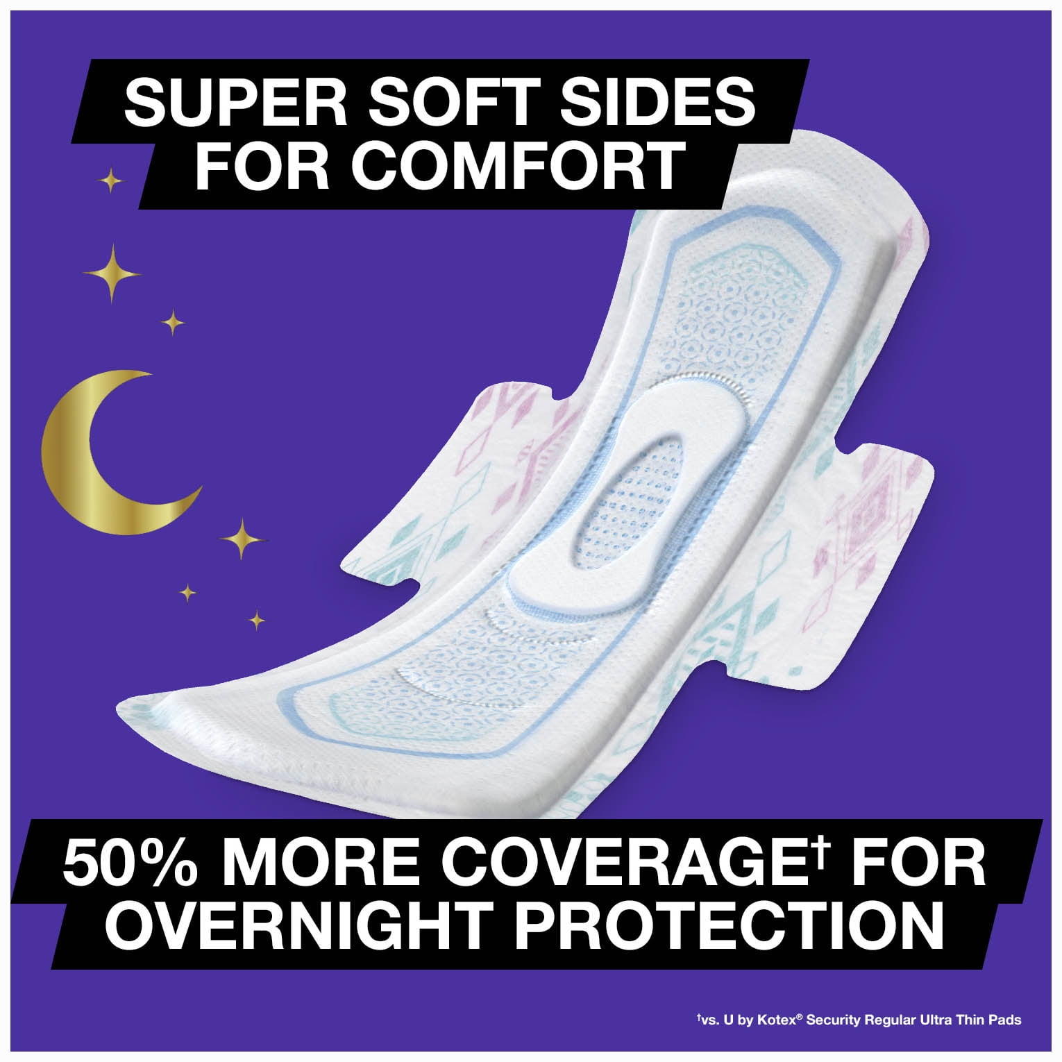U By Kotex Allnighter Ultra Thin Overnight Pads With Wings Unscented 40 Count Walmart Com Walmart Com