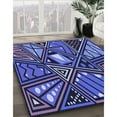 thumbnail image 3 of Ahgly Company Machine Washable Indoor Rectangle Transitional Light Slate Blue Area Rugs, 8' x 10', 3 of 7
