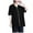 Black, variant on Womens 2025 Oversized Short Sleeve Hoodie - Front Zipper Casual Loose Fit Hooded Sweatshirt Top