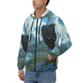 thumbnail image 3 of Kdxio Majestic Eagle Over Castle Print Men Hoodies Casual Hoodies for Men with Zip Pockets Full Zip Long Sleeve Sweatshirt Sports Hooded Jacket-Medium, 3 of 5
