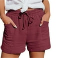 thumbnail image 2 of asjyhkr Plus Size Womens Casual Shorts Elastic Waist Drawstring Lightweight Hiking Summer Beach Shorts with Pockets,S-5XL, 2 of 8