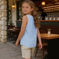 thumbnail image 4 of LIaqionyy Girls Cotton Linen Sleeveless Tank Tops Basic Summer Casual Crew Neck Blouse Breathable Loose Vest Shirts, 4 of 7
