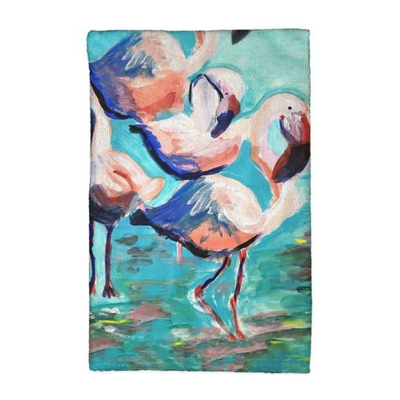 Betsy Drake KT1355 16 x 25 in. Dancing Flamingos Kitchen Towel
