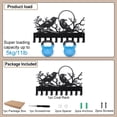 thumbnail image 3 of Iron Wall Mounted Hook Hangers Decorative Organizer Rack with Screws 10 Hooks for Bag Clothes Key Scarf Hanging Holder Raven 250x400mm, 3 of 9