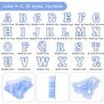 thumbnail image 2 of Cortadores de galletas con letras del alfabeto, cortadores pequeños de plástico para fondant de 2,5 pulgadas, molde de resina, cortadores de galletas con forma de letras azules., 2 of 6