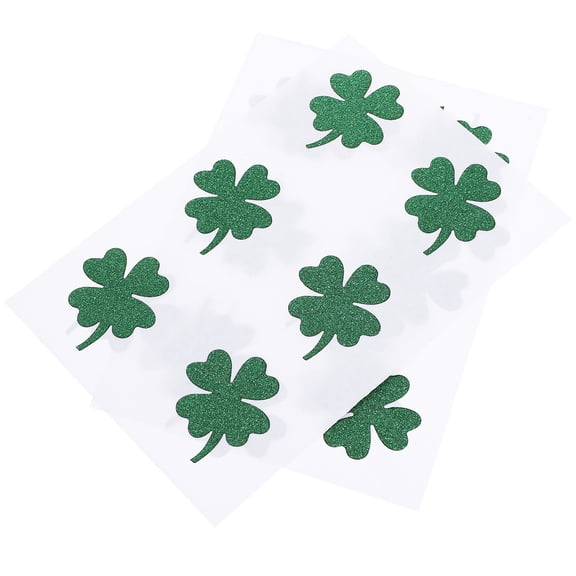 MEIBUTYUP 24-Pack Glitter Shamrock Decorations PVC for St. Patrick's Day Party Supplies and Festive Celebration Decor