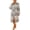 Grey, variant on Women's Flannel Bath Robe Fair Isle Print Belted Fleece House Coat with Pockets Warm Loungewear Sleepwear S Pink