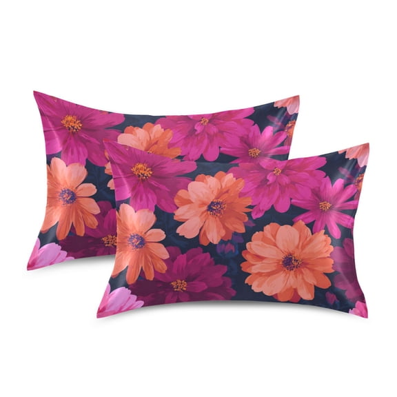 Silky Satin Standard Pillowcases For Hair And Skin High-resolution Floral