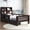 Espresso, variant on Yoneston Kids Twin Platform Bed with Storage Headboard and Chalkboard, Wood Platform Storage Bed with 2 Drawers & 4 Shelves for Boys Girls, Gray