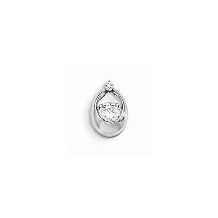 Sterling Silver CZ Children's Oval Chain Slide
