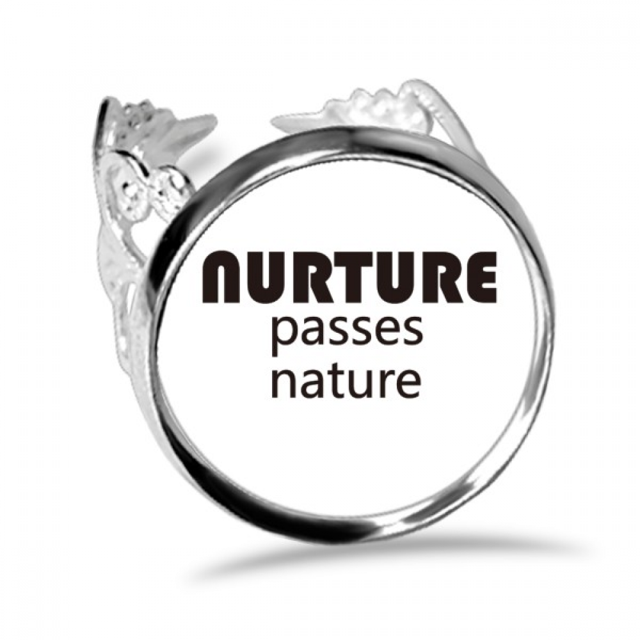 Lema alimentar pasa la naturaleza Anillo de compromiso de boda de amor ajustable Unbranded M