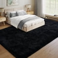 thumbnail image 6 of Janvonne Fluffy Area Rugs for Living Room,6x9ft Black Soft Non Skid Shaggy Carpets for Bedroom, Dorms, Home Decor, 6 of 6