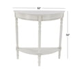 thumbnail image 4 of DecMode Cream Traditional Half Moon Shape Wood Console Table, 32"W x 32"H, 4 of 14