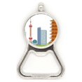 thumbnail image 1 of Torre de televisión de China Patron de referencia de la arquitectura Acero inoxidable Metal cerveza tapa sacacorchos, 1 of 3