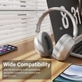 thumbnail image 6 of Mahipey Y05 Bluetooth Headphones Wireless Over Ear with Microphone,48 Hours Playtime,High Sound Quality,Foldable Soft Earpads Earphones for Travel/Commute/Workouts Silver, 6 of 8