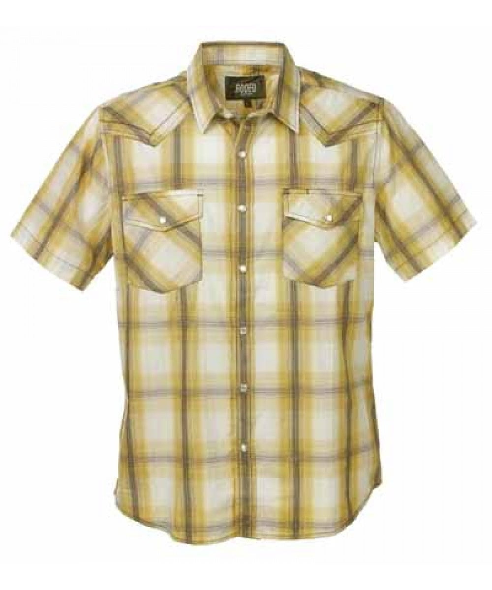 Yellow and brown plaid shirt Clearance