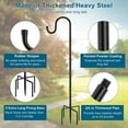 thumbnail image 5 of 76" Shepherds Hooks for Outdoor, Heavy Duty Garden Bird Feeder Pole for Hanging Bird Feeder, Plant Baskets, Solar Light Lanterns, Outdoor Plant Hanger Hook with 5 Base Prongs,1 Packs, 5 of 8