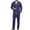 Navy, variant on MTBLYS Mens Pajamas Casual Solid Color Breathable Pajama Sets with Pants Casual Loose Fit V-Neck Long Sleeve Sleepwear Mens Pajamas Set