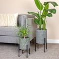 thumbnail image 3 of Creative Co-Op Metal Planter on Stand, Set of 2, Grey, 3 of 7