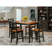 East West Furniture Yarmouth 5-piece Wood Dining Room Table Set in Black/Cherry