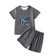 thumbnail image 4 of WhouRiu Boys Casual Outfits Short Sleeve Dinosaur Graphic Tees And Shorts Sets Kids Summer Clothes, 4 of 5