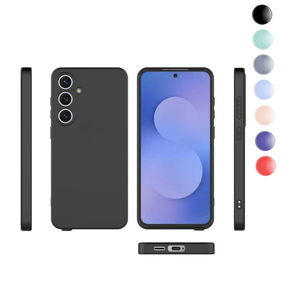 Njjex for Galaxy S25 FE Silicone Case - Shockproof Soft Gel Rubber Cover, Anti-Scratch & Slim Fit for Samsung Galaxy S25 FE 5G 2025(6.7 inch), Black