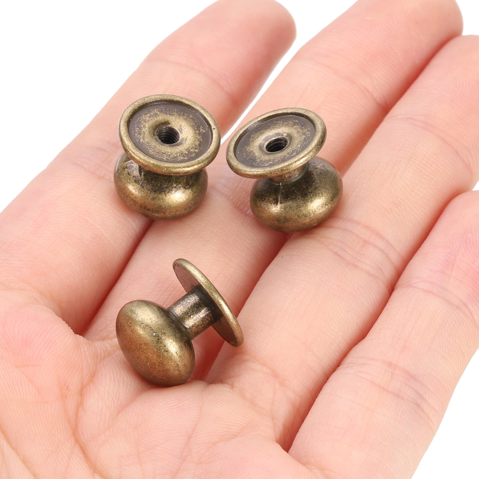 Unique Bargains Mini Round Knobs Small Drawer Pulls for Cabinets 0.46" x 0.51" Bronze