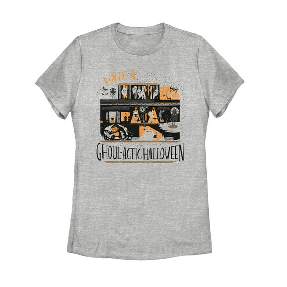 Women's Star Wars Halloween Ghoulactic Haunted House Graphic Tee Athletic Heather Large
