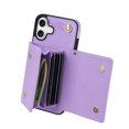 thumbnail image 3 of Decase for iPhone 16 Plus 6.7" - Organ Leather Case Wallet Case Card Slot Shockproof Kickstand Metal Closure Cash Pocket Flip Leather Case for iPhone 16 Plus 6.7",Purple, 3 of 6