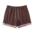 thumbnail image 5 of Xdzjlr Running Shorts For Men,Summer Solid Color Rainbow Pocket Drawstring Straight Beach Leisure Running Shorts For Men, 5 of 5