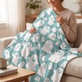 thumbnail image 6 of Halloween Ghost Blanket,29.5x39.4 Inch Cute Soft Throw Blankets Gift for Women Men,Faux Flannel Blanket for Sofa Lounge,Office Nap Break,Light Blue, 6 of 9