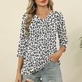 thumbnail image 4 of Ruimatai Women's Casual Printed 3/4 Sleeve Round Neck T-Shirt Comfortable Lightweight Blouse for Spring Winter Daily Wear, 4 of 7