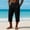 Black, variant on Mens Business Casual Capri Pants, Button Waist Pleated Design with Modern Tailored Silhouette Blue S