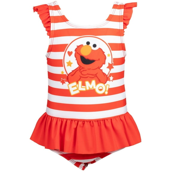 Sesame Street Elmo Toddler Girls One Piece Bathing Suit Dress Infant to Toddler