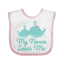 Inktastic Nanna Loves Me Grandchild Whale Boys or Girls Baby Bib