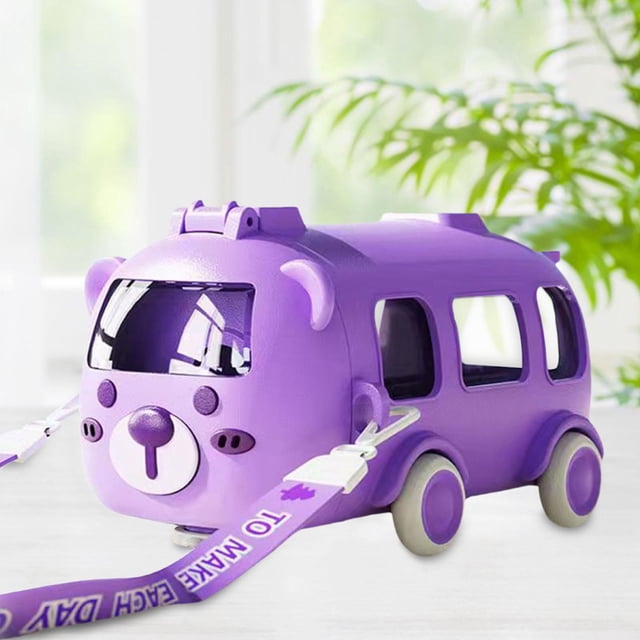 DYNWAVECA Drinking Bottle Kids Kids Water Bottle Water Cup for Kids Cute Water Bottle with Removable Strap for Boys Girls Travel Office Violet