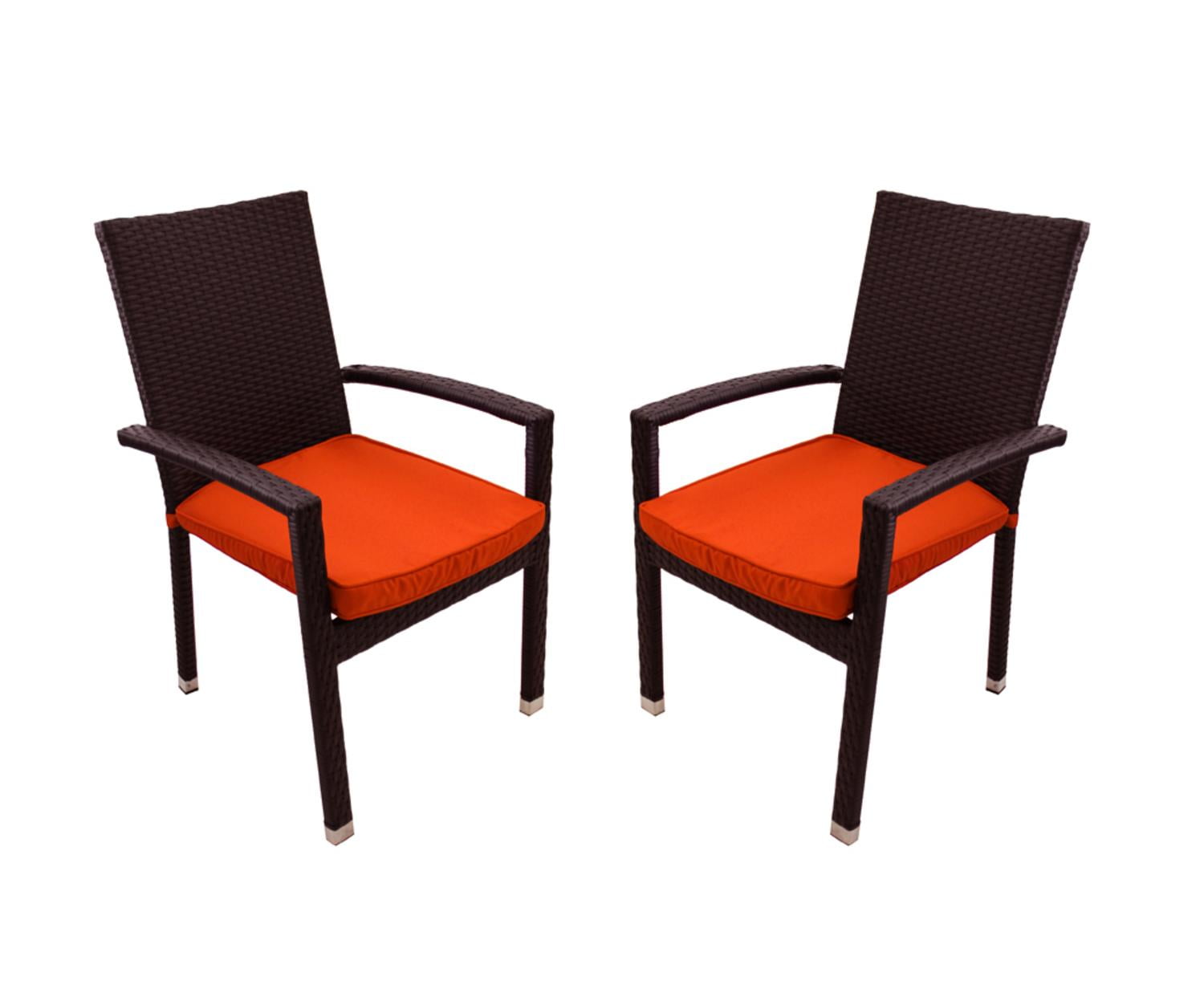 set of 2 black resin wicker outdoor patio furniture dining