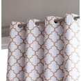 thumbnail image 2 of THD Moroccan Trellis Lattice Decorative Blackout Thermal Privacy Room Darkening Grommet Window Drapes Curtain Panels for Bedroom - Set of 2 (Platinum White/Gold, 52 W x 63 L), 2 of 7