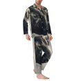 thumbnail image 2 of Fotbe Mystical Bull in Fog Pijama de Hombre con Estampado de Manga Larga, Conjunto de 2 Piezas, Ropa de Dormir Suave y Cómoda con Bolsillos-Medium, 2 of 7